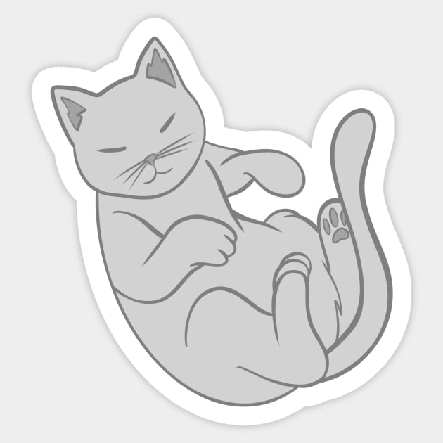 Russian Blue Cat Sticker by Kelly Louise Art